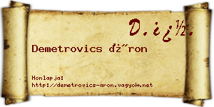 Demetrovics Áron névjegykártya