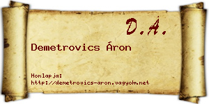 Demetrovics Áron névjegykártya
