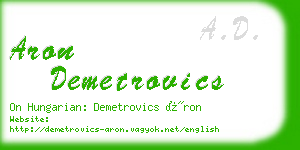 aron demetrovics business card